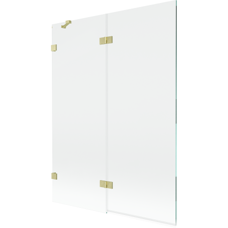Mexen Lunar 2-panel Left Shower Screen 130 x 150 cm, Transparent, Brushed Gold - 897-130-100-55-00-L