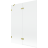 Mexen Lunar 2-panel Left Shower Screen 130 x 150 cm, Transparent, Brushed Gold - 897-130-100-55-00-L