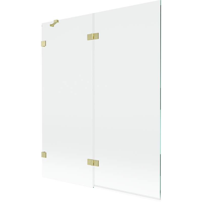 Mexen Lunar 2-wing left shower screen 140 x 150 cm, transparent, gold brushed - 897-140-100-55-00-L