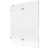 Mexen Lunar 2-panel left shower screen 140 x 150 cm, transparent, brushed gold - 897-140-100-55-00-L
