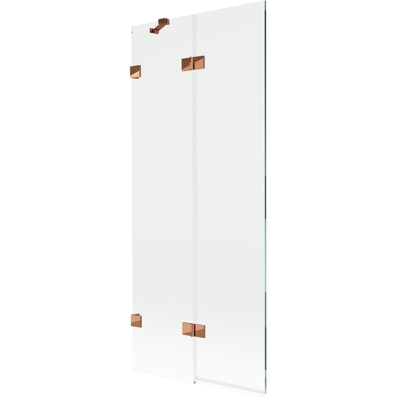 Mexen Lunar 2-panel left shower screen 80 x 150 cm, transparent, rose gold - 897-080-100-60-00-L