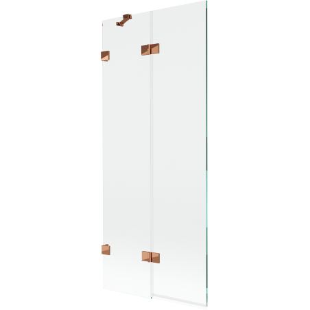 Mexen Lunar 2-panel left shower screen 80 x 150 cm, transparent, rose gold - 897-080-100-60-00-L