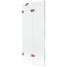 Mexen Lunar 2-panel left shower screen 80 x 150 cm, transparent, rose gold - 897-080-100-60-00-L