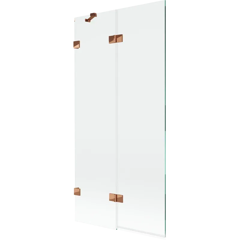 Mexen Lunar 2-panel bath screen left 90 x 150 cm, transparent, rose gold - 897-090-100-60-00-L