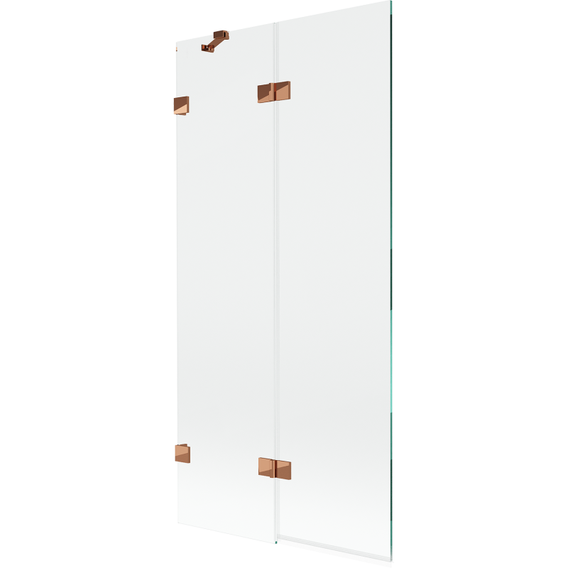 Mexen Lunar 2-wing left bathtub screen 90 x 150 cm, transparent, rose gold - 897-090-100-60-00-L