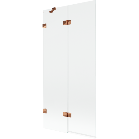 Mexen Lunar 2-wing left bathtub screen 90 x 150 cm, transparent, rose gold - 897-090-100-60-00-L