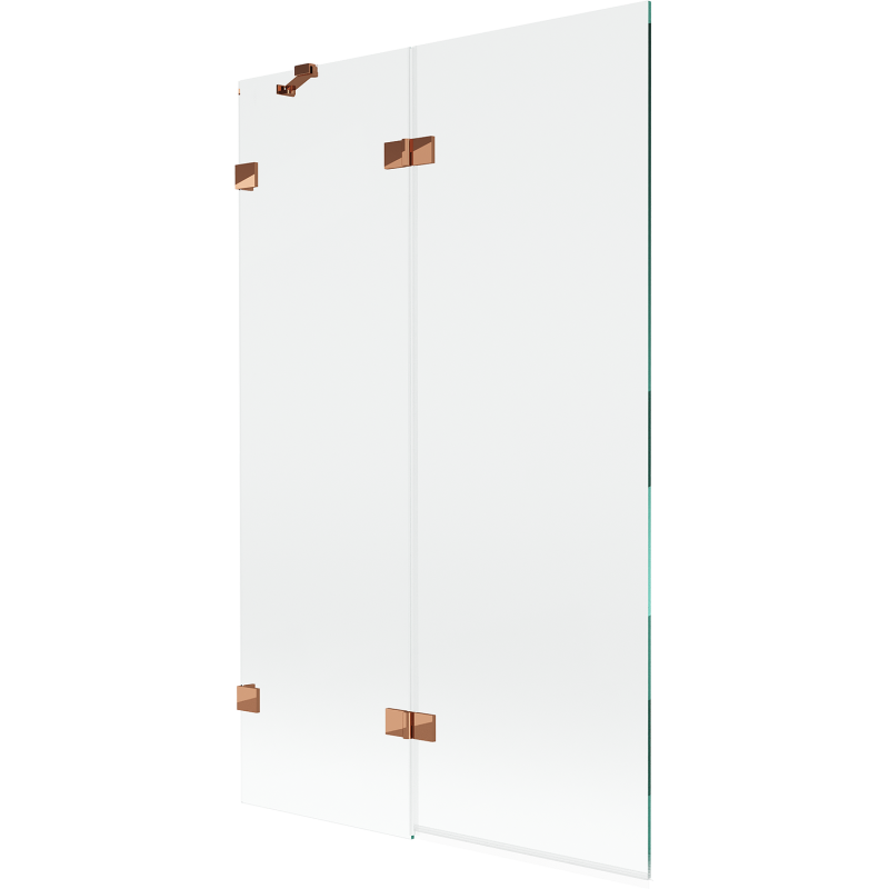 Mexen Lunar two-panel shower screen left 110 x 150 cm, transparent, rose gold - 897-110-100-60-00-L