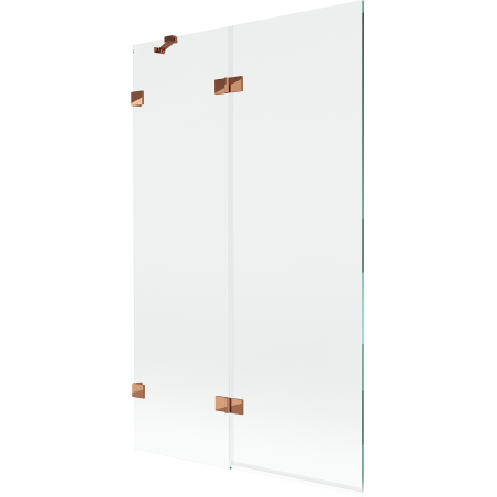 Mexen Lunar 2-panel hinged bath screen left 110 x 150 cm, transparent, rose gold - 897-110-100-60-00-L