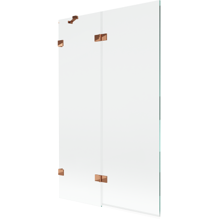 Mexen Lunar two-panel shower screen left 110 x 150 cm, transparent, rose gold - 897-110-100-60-00-L