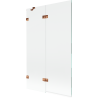 Mexen Lunar 2-panel hinged bath screen left 110 x 150 cm, transparent, rose gold - 897-110-100-60-00-L