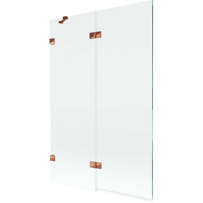 Mexen Lunar 2-panel Left Shower Screen 120 x 150 cm, Transparent, Rose Gold - 897-120-100-60-00-L