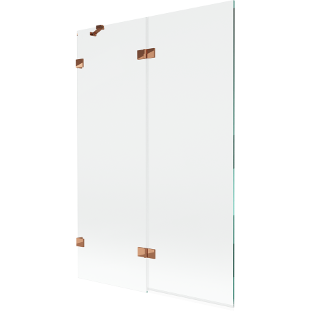 Mexen Lunar 2-panel left shower screen 120 x 150 cm, transparent, pink gold - 897-120-100-60-00-L