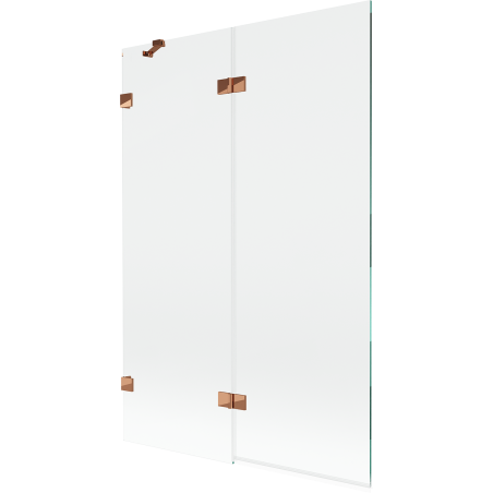 Mexen Lunar 2-panel Left Shower Screen 120 x 150 cm, Transparent, Rose Gold - 897-120-100-60-00-L