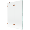 Mexen Lunar 2-panel Left Shower Screen 120 x 150 cm, Transparent, Rose Gold - 897-120-100-60-00-L