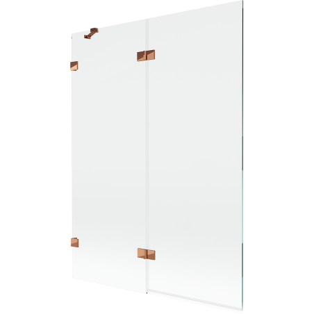 Mexen Lunar 2-panel left bath screen 130 x 150 cm, transparent, rose gold - 897-130-100-60-00-L
