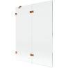 Mexen Lunar 2-panel left bath screen 130 x 150 cm, transparent, rose gold - 897-130-100-60-00-L
