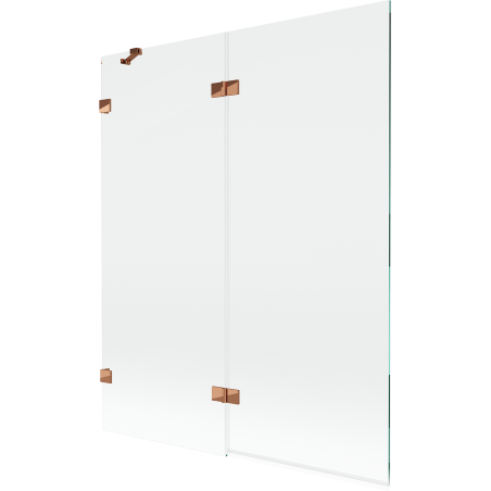 Mexen Lunar 2-panel left shower screen 140 x 150 cm, transparent, pink gold - 897-140-100-60-00-L