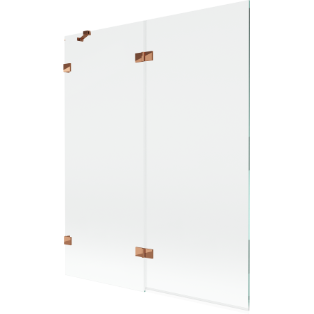 Mexen Lunar 2-panel left shower screen 140 x 150 cm, transparent, rose gold - 897-140-100-60-00-L