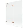 Mexen Lunar 2-panel left shower screen 140 x 150 cm, transparent, rose gold - 897-140-100-60-00-L