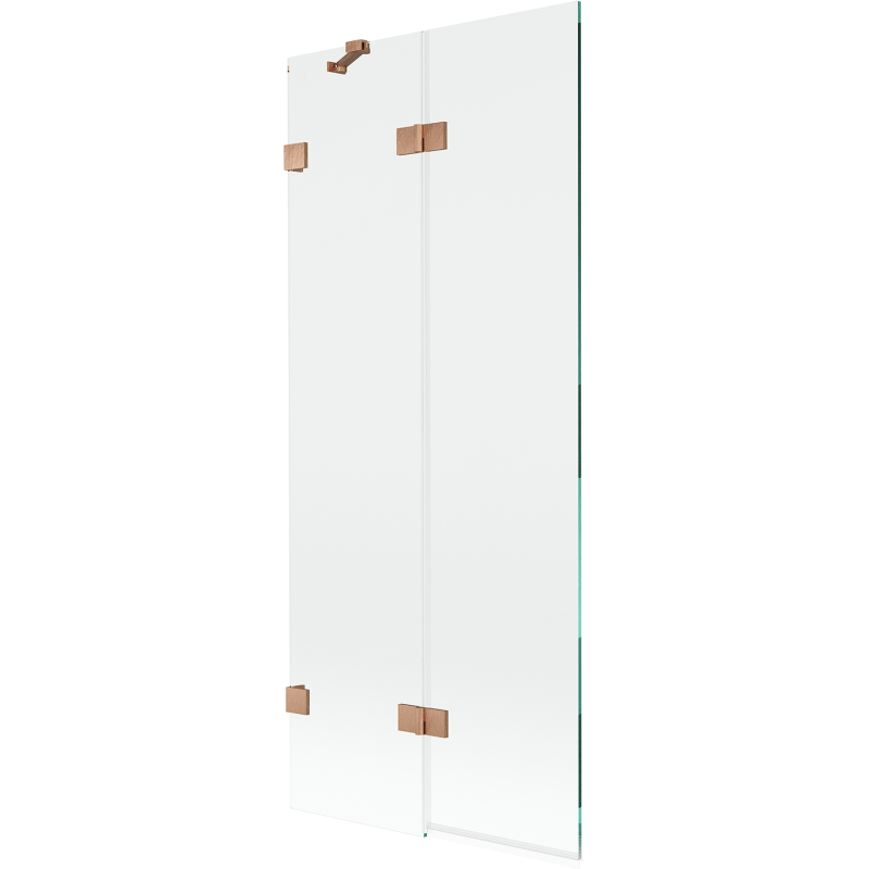 Mexen Lunar 2-wing left shower partition 80 x 150 cm, transparent, brushed copper - 897-080-100-65-00-L