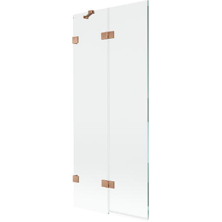 Mexen Lunar 2-panel left shower screen 80 x 150 cm, transparent, brushed copper - 897-080-100-65-00-L
