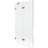Mexen Lunar 2-wing Left Shower Screen 90 x 150 cm, Transparent, Brushed Copper - 897-090-100-65-00-L