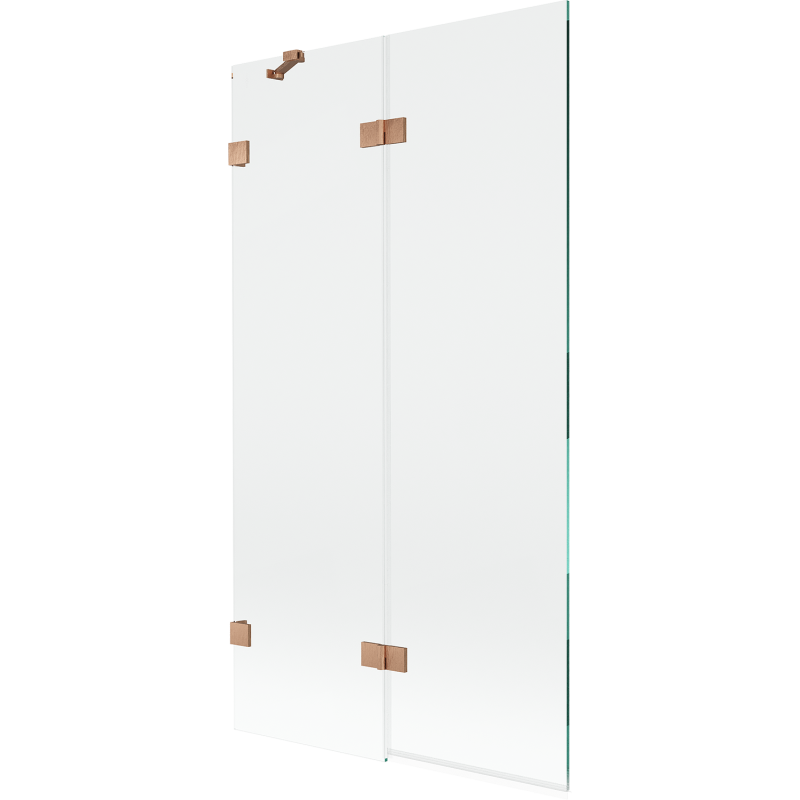 Mexen Lunar shower screen 2-wing left 100 x 150 cm, transparent, brushed copper - 897-100-100-65-00-L