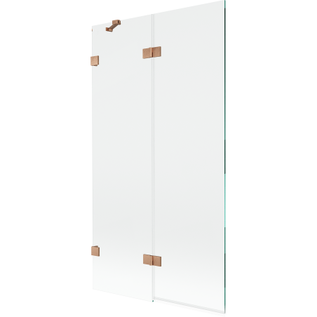 Mexen Lunar 2-panel left shower screen 100 x 150 cm, transparent, brushed copper - 897-100-100-65-00-L