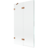Mexen Lunar shower screen 2-wing left 100 x 150 cm, transparent, brushed copper - 897-100-100-65-00-L