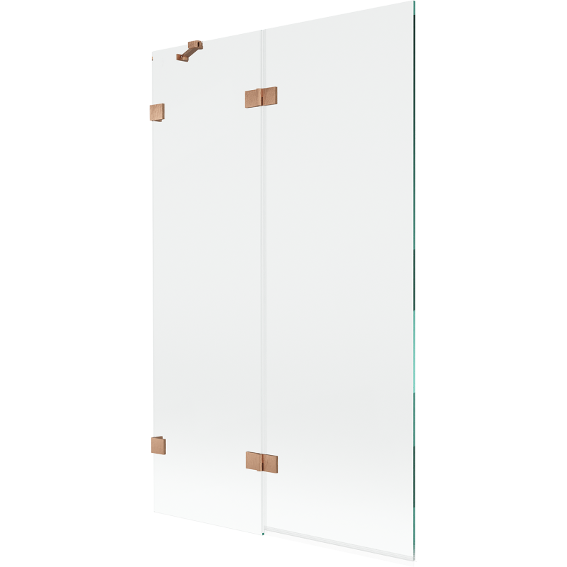 Mexen Lunar shower screen 2-panel left 110 x 150 cm, transparent, brushed copper - 897-110-100-65-00-L