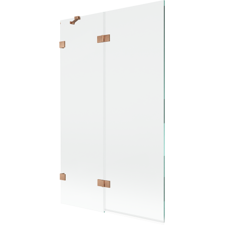 Mexen Lunar shower screen 2-panel left 110 x 150 cm, transparent, brushed copper - 897-110-100-65-00-L