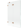 Mexen Lunar shower screen 2-panel left 110 x 150 cm, transparent, brushed copper - 897-110-100-65-00-L