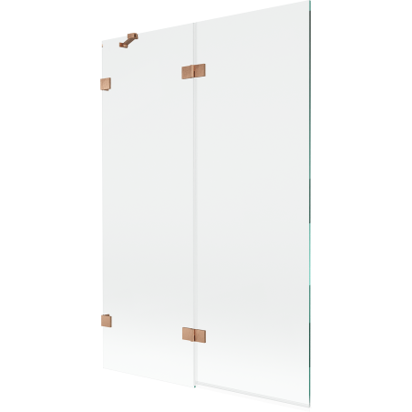 Mexen Lunar 2-panel left shower screen 120 x 150 cm, transparent, brushed copper - 897-120-100-65-00-L