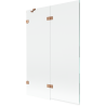 Mexen Lunar 2-panel left shower screen 120 x 150 cm, transparent, brushed copper - 897-120-100-65-00-L