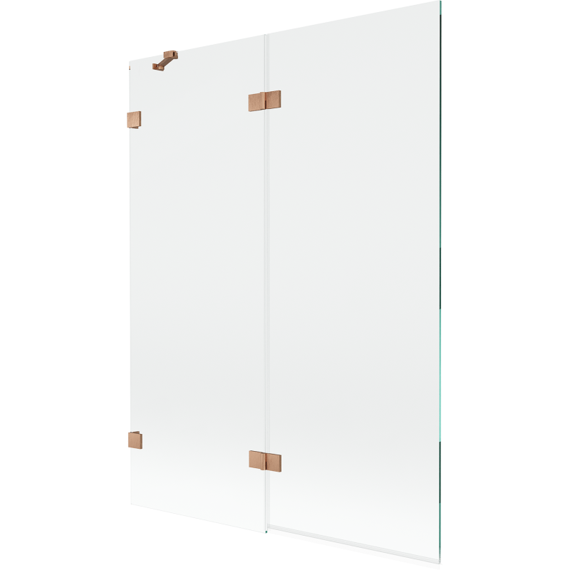 Mexen Lunar 2-wing left shower screen 130 x 150 cm, transparent, brushed copper - 897-130-100-65-00-L