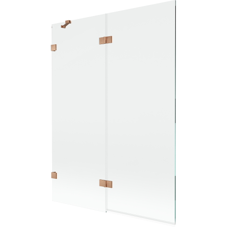 Mexen Lunar 2-wing left shower screen 130 x 150 cm, transparent, brushed copper - 897-130-100-65-00-L