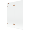 Mexen Lunar 2-wing left shower screen 130 x 150 cm, transparent, brushed copper - 897-130-100-65-00-L