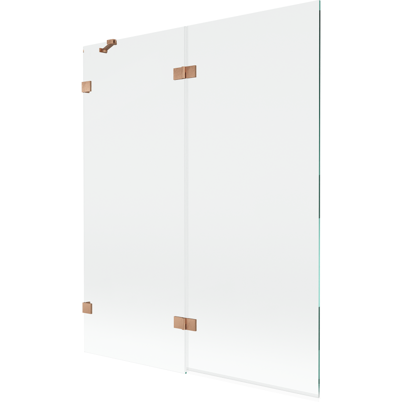 Mexen Lunar 2-wing left shower screen 140 x 150 cm, transparent, brushed copper - 897-140-100-65-00-L