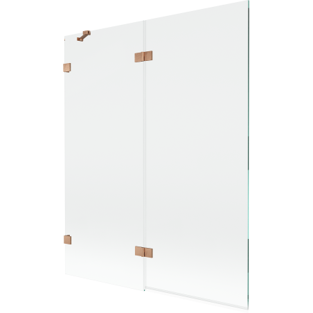 Mexen Lunar 2-wing left shower screen 140 x 150 cm, transparent, brushed copper - 897-140-100-65-00-L
