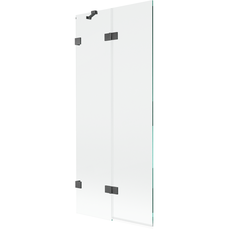 Mexen Lunar 2-Panel Bath Screen Left 80 x 150 cm, Transparent, Gun Gray Brushed - 897-080-100-66-00-L