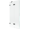 Mexen Lunar 2-panel left shower screen 80 x 150 cm, transparent, brushed gun gray - 897-080-100-66-00-L