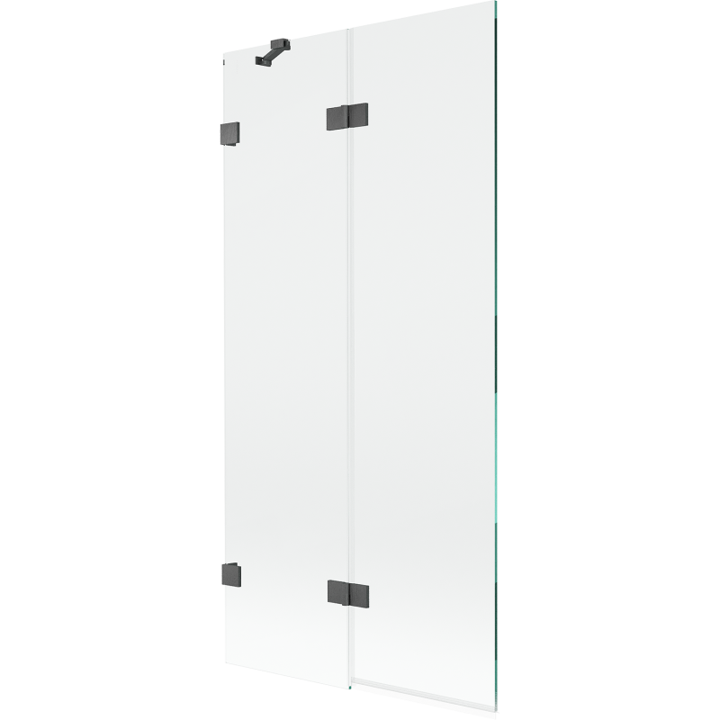 Mexen Lunar 2-fold Left Shower Screen 90 x 150 cm, Transparent, Brushed Gun Gray - 897-090-100-66-00-L