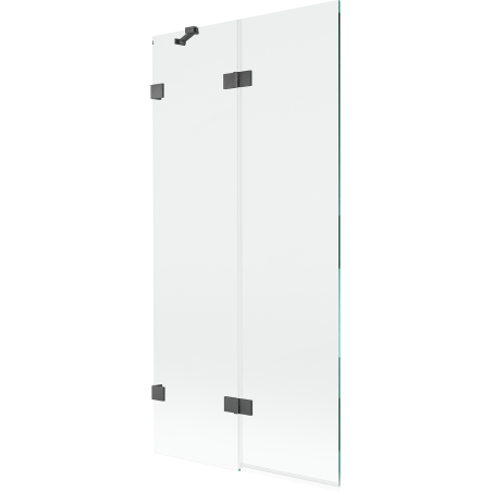 Mexen Lunar 2-fold Left Shower Screen 90 x 150 cm, Transparent, Brushed Gun Gray - 897-090-100-66-00-L