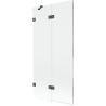 Mexen Lunar 2-fold Left Shower Screen 90 x 150 cm, Transparent, Brushed Gun Gray - 897-090-100-66-00-L