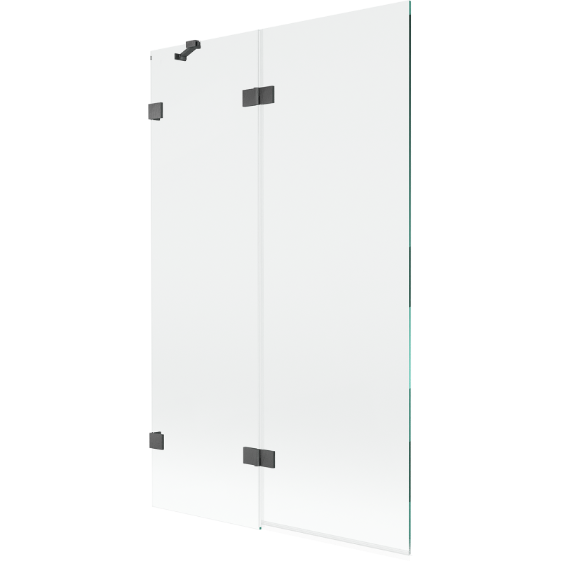 Mexen Lunar 2-panel Left Bathtub Screen 110 x 150 cm, Transparent, Brushed Gun Gray - 897-110-100-66-00-L