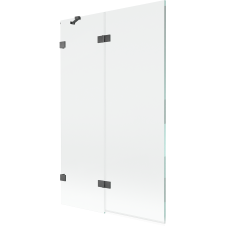 Mexen Lunar 2-panel Left Bathtub Screen 110 x 150 cm, Transparent, Brushed Gun Gray - 897-110-100-66-00-L