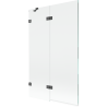 Mexen Lunar 2-panel Left Bathtub Screen 110 x 150 cm, Transparent, Brushed Gun Gray - 897-110-100-66-00-L