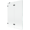 Mexen Lunar 2-panel left shower screen 120 x 150 cm, transparent, brushed gun gray - 897-120-100-66-00-L
