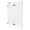 Mexen Lunar 2-wing shower screen left 120 x 150 cm, transparent, gun gray brushed - 897-120-100-66-00-L
