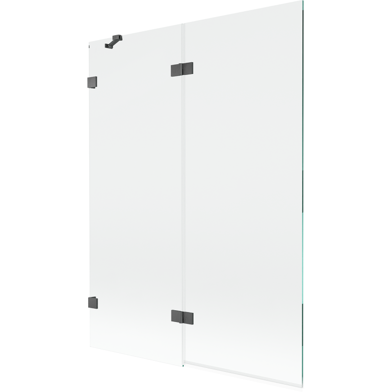 Mexen Lunar 2-panel shower screen left 130 x 150 cm, transparent, brushed gun gray - 897-130-100-66-00-L